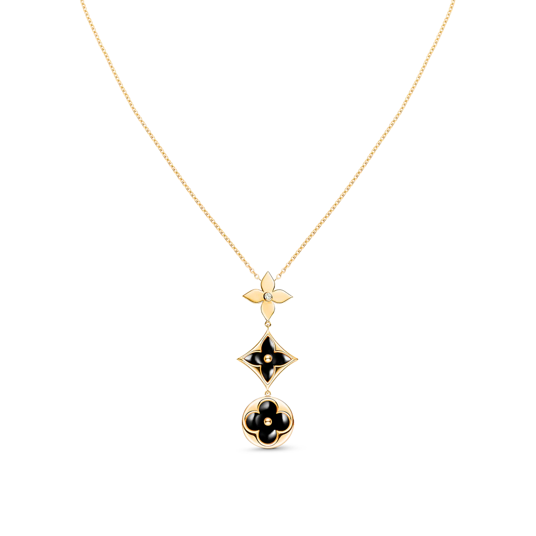 AuraJewelry「星と太陽」オニキスピンクゴールドネックレス