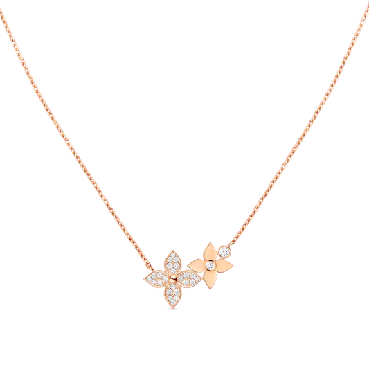 ¡®AuraJewelry¡¯STAR BLOSSOM NECKLACE PINK GOLD DIAMONDS