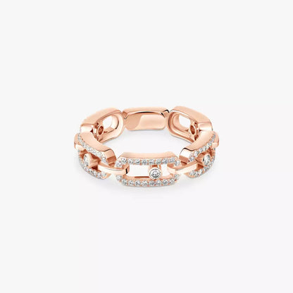 [AuraJewelry]Move Link Pave_-Set Diamond Ring in Gold