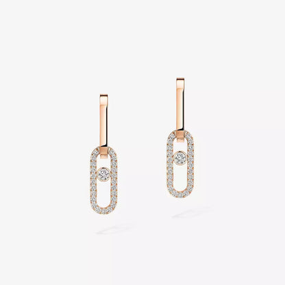 [AuraJewelry]Move Link Diamond Earrings