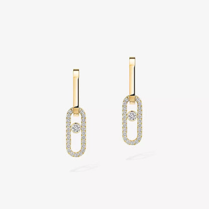 [AuraJewelry]Move Link Diamond Earrings