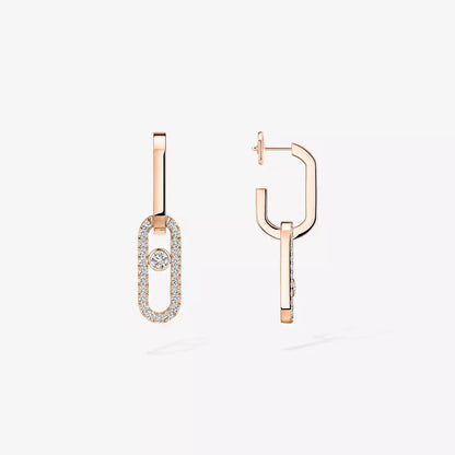 [AuraJewelry]Move Link Diamond Earrings