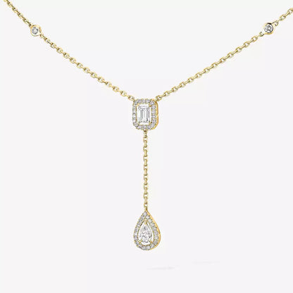 [AuraJewelry]Gold Diamond Tie Necklace