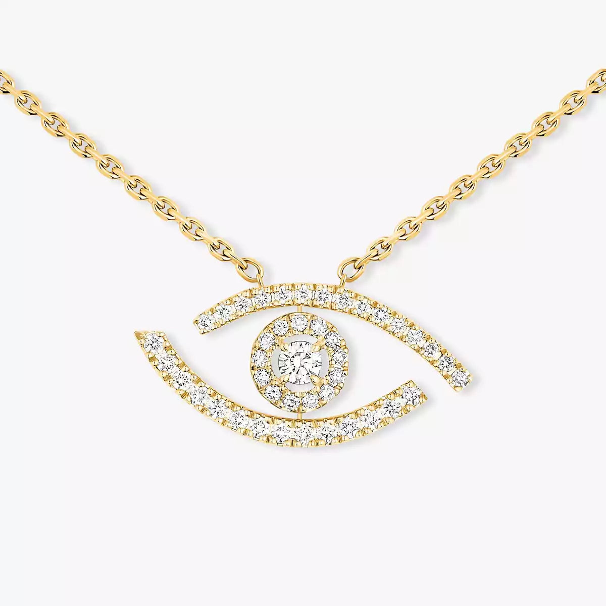 [AuraJewelry]Pave_ Diamond Necklace Lucky Eye