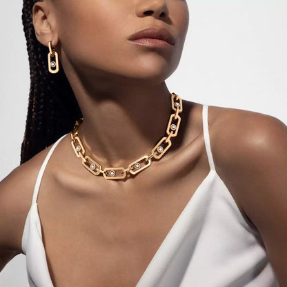 [AuraJewelry]So Move XL Diamond Pendant Earrings