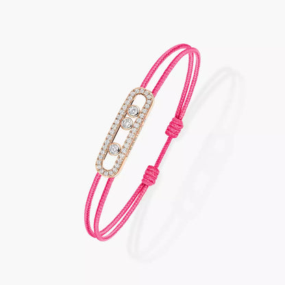 [AuraJewelry]Messika Care(s) pink cord pavé bracelet
