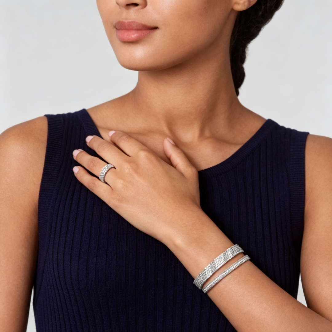 [AuraJewelry] THREE-ROW DIAMOND RING