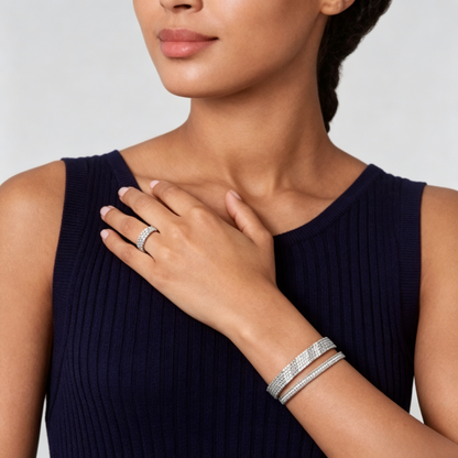 [AuraJewelry] THREE-ROW DIAMOND RING