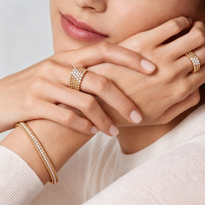 [AuraJewelry] THREE-ROW DIAMOND RING