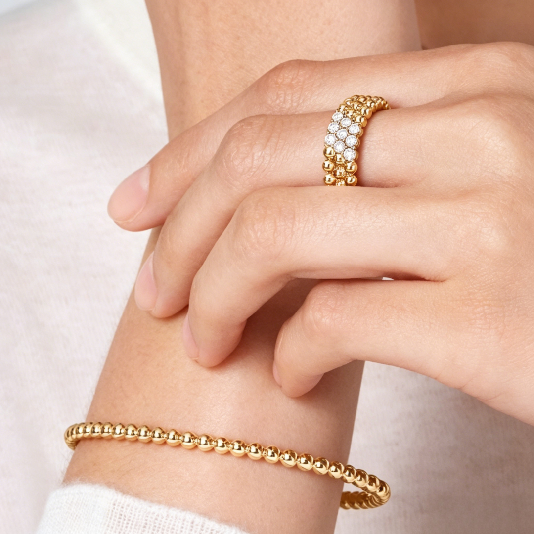 [AuraJewelry] THREE-ROW DIAMOND RING