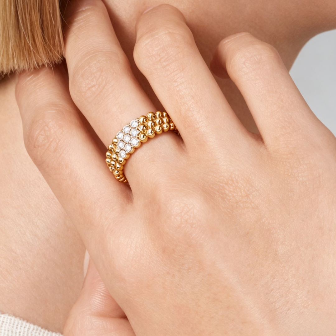 [AuraJewelry] THREE-ROW DIAMOND RING