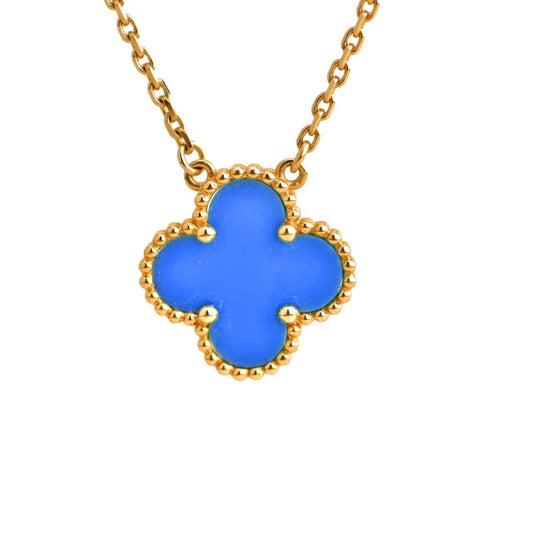 ¡®AuraJewelry¡¯CLOVER 15MM BLUE AGATE NECKLACE