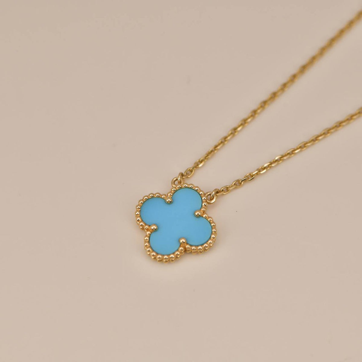¡®AuraJewelry¡¯CLOVER 15MM VINTAGE TURQUOISE NECKLACE
