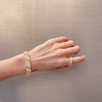 [AuraJewelry]  FIVE-ROW DIAMOND BRACELET