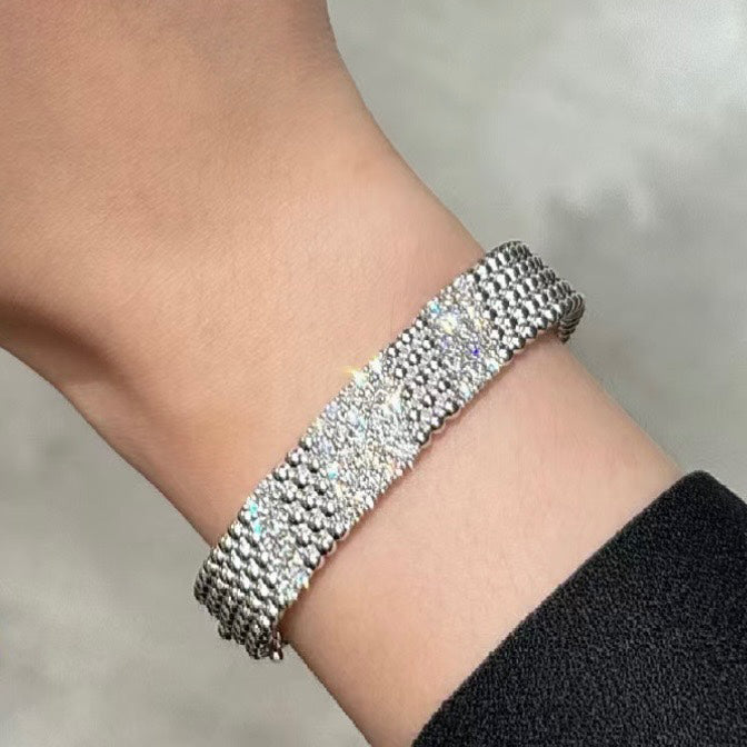 [AuraJewelry]  FIVE-ROW DIAMOND BRACELET