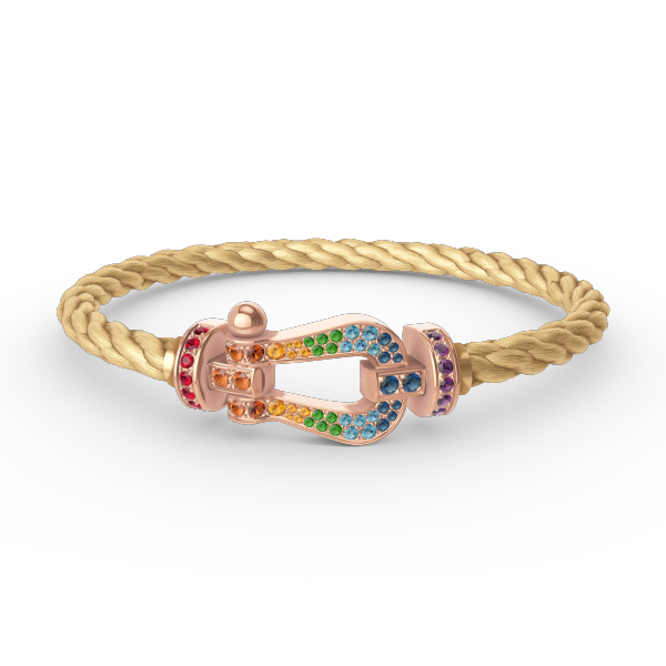 ¡®AuraJewelry¡¯FORCE LARGE HORSESHOE  COLORED DIAMOND BRACELET ROSE GOLD