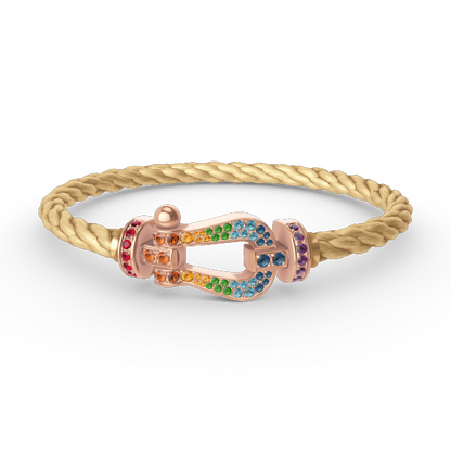 ¡®AuraJewelry¡¯FORCE LARGE HORSESHOE  COLORED DIAMOND BRACELET ROSE GOLD
