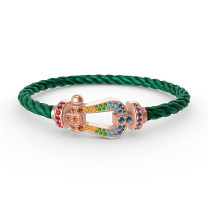¡®AuraJewelry¡¯FORCE LARGE HORSESHOE  COLORED DIAMOND BRACELET ROSE GOLD