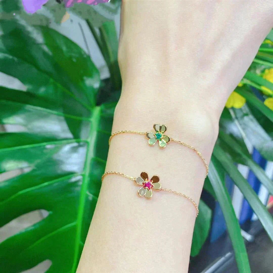 ¡®AuraJewelry¡¯FRIVOLE GOLD FLOWER PINK MALACHITE BRACELET