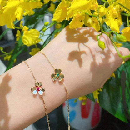 ¡®AuraJewelry¡¯FRIVOLE GOLD FLOWER PINK MALACHITE BRACELET