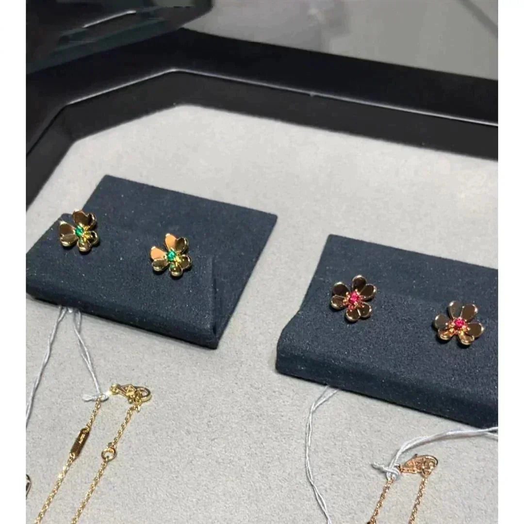 AuraJewelry フリヴォル フラワー ピンクイヤリング