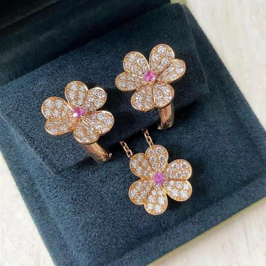 ¡®AuraJewelry¡¯FRIVOLE PINK GOLD FLOWER DIAMOND EARRINGS
