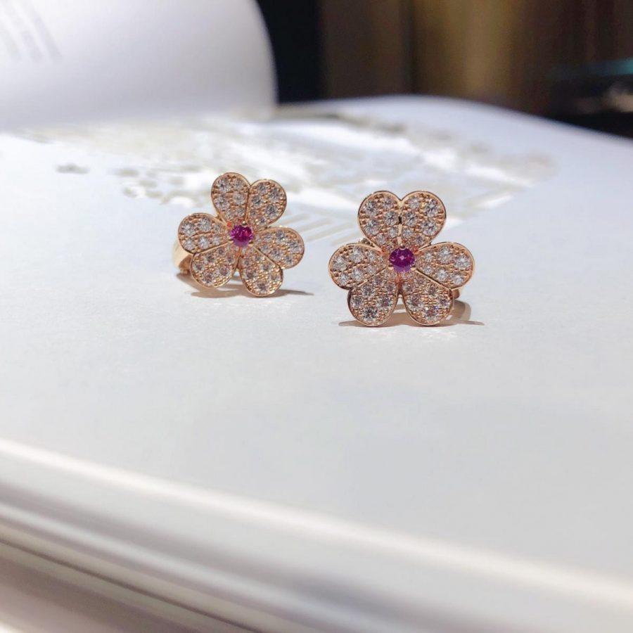 ¡®AuraJewelry¡¯FRIVOLE PINK GOLD FLOWER DIAMOND EARRINGS