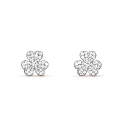 ¡®AuraJewelry¡¯FRIVOLE SILVER FLOWER DIAMOND EARRINGS