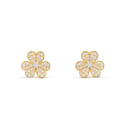 ¡®AuraJewelry¡¯FRIVOLE GOLD FLOWER DIAMOND EARRINGS