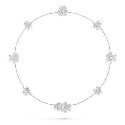 AuraJewelry® FRIOVLE SILVER 9 FLOWERS NECKLACE