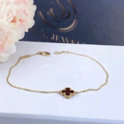 AuraJewelry『CLOVER CARNELIAN SINGLE FLOWER BRACELET』
