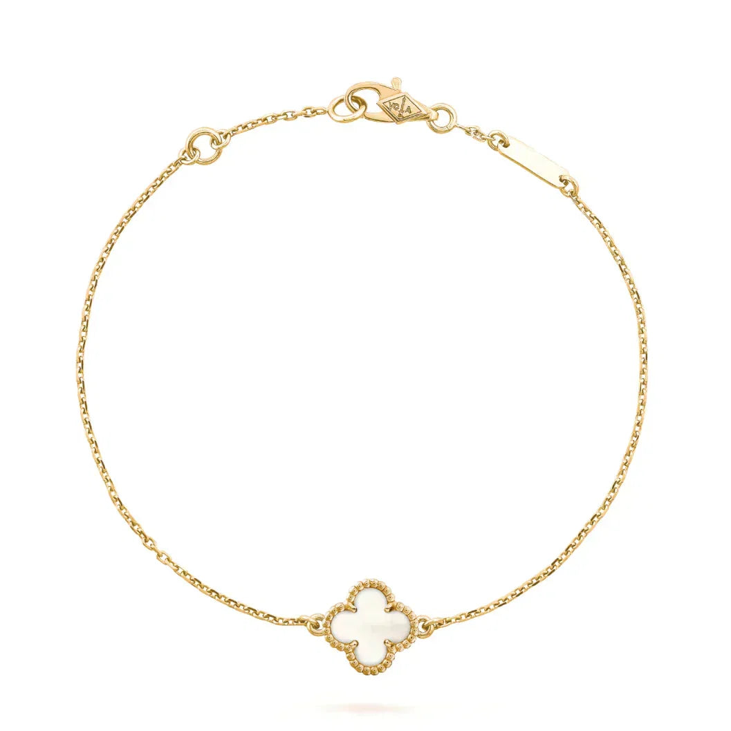 ¡®AuraJewelry¡¯CLOVER WHITE MOP SINGLE FLOWER BRACELET