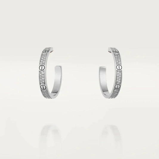 ¡®AuraJewelry¡¯LOVE DIAMOND SILVER HOOP EARRINGS