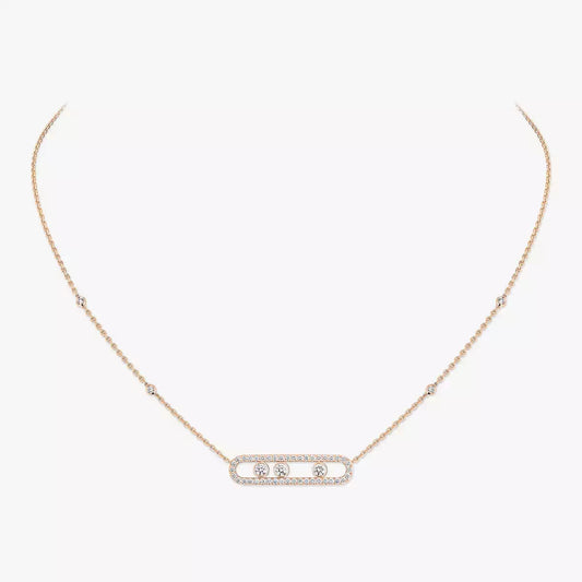 [AuraJewelry] Move Pave_ Rose Gold Diamond Necklace