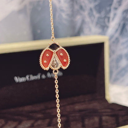 AuraJewelry「ラッキースプリング1モチーフ」ピンクゴールドブレスレット