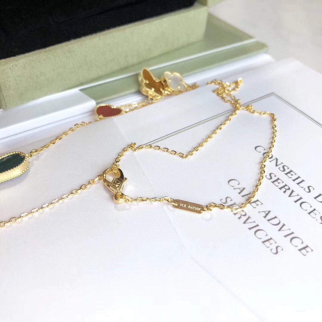 ¡®AuraJewelry¡¯LUCKY SPRING 4 MOTIFS ROSE GOLD NECKLACE