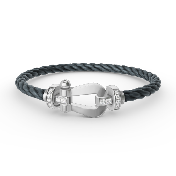 ¡®AuraJewelry¡¯FORCE LARGE HORSESHOE HALF DIAMOND BRACELET SILVER