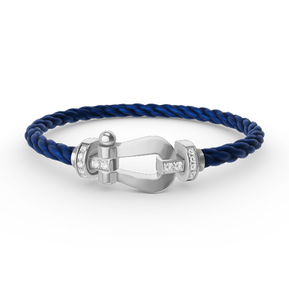 ¡®AuraJewelry¡¯FORCE LARGE HORSESHOE HALF DIAMOND BRACELET SILVER